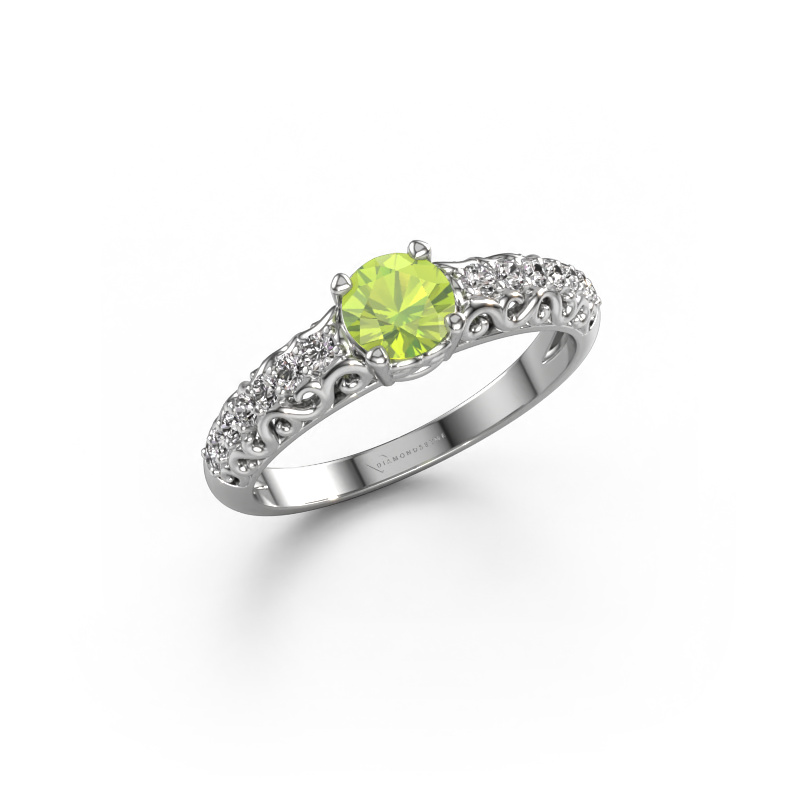 Image of Engagement ring Mellie 950 platinum Peridot 5 mm