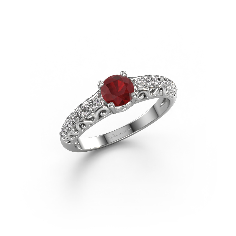 Image of Engagement ring Mellie 950 platinum Ruby 5 mm