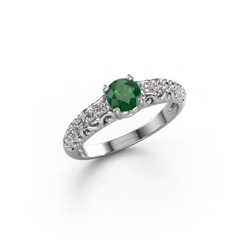Image of Engagement ring Mellie 950 platinum Emerald 5 mm