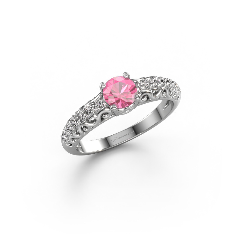 Image of Engagement ring Mellie 950 platinum Pink sapphire 5 mm