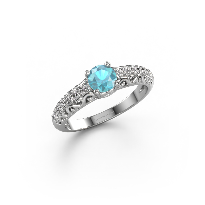 Image of Engagement ring Mellie 950 platinum Blue topaz 5 mm