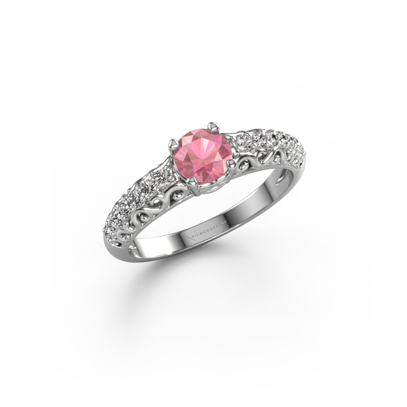 Image of Engagement ring Mellie 950 platinum Tourmaline pink 5 mm