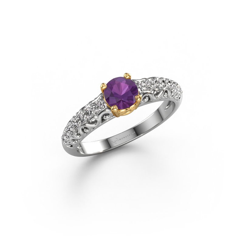 Bild von Verlobungsring Mellie 585 Weißgold Amethyst 5 mm