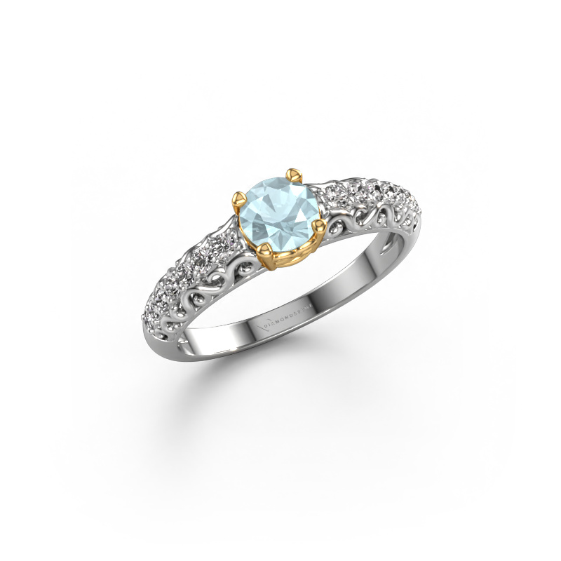 Bild von Verlobungsring Mellie 585 Weißgold Aquamarin 5 mm