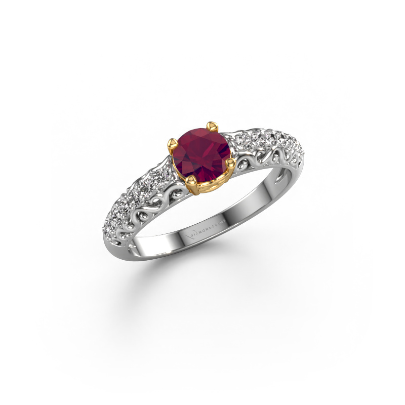Bild von Verlobungsring Mellie 585 Weißgold Rhodolit 5 mm