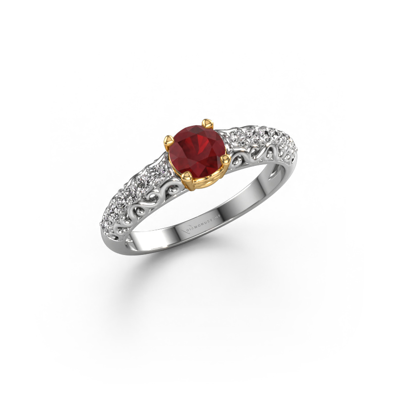 Image of Engagement ring Mellie 585 white gold Ruby 5 mm