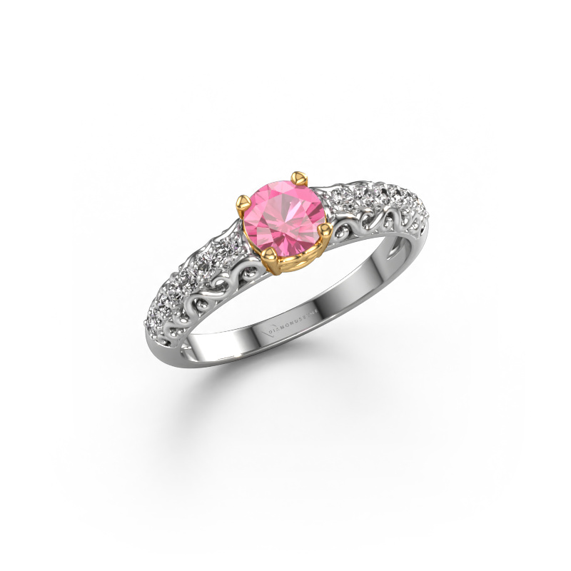 Image of Engagement ring Mellie 585 white gold Pink sapphire 5 mm
