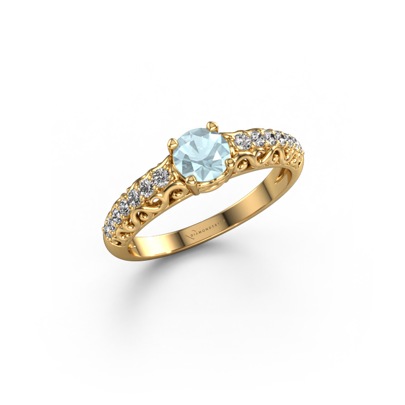 Image of Engagement ring Mellie 585 gold Aquamarine 5 mm