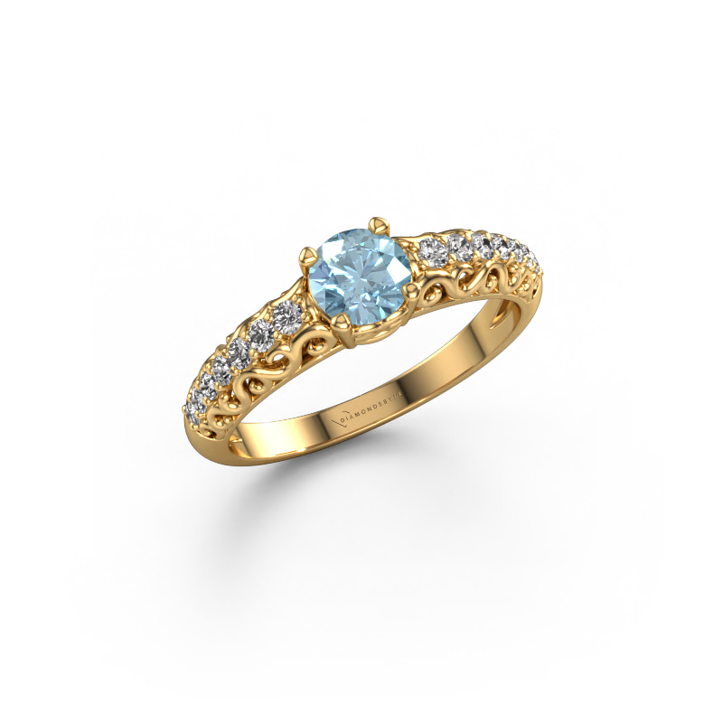 Image of Engagement ring Mellie 585 gold Blue lab grown diamond 5 mm