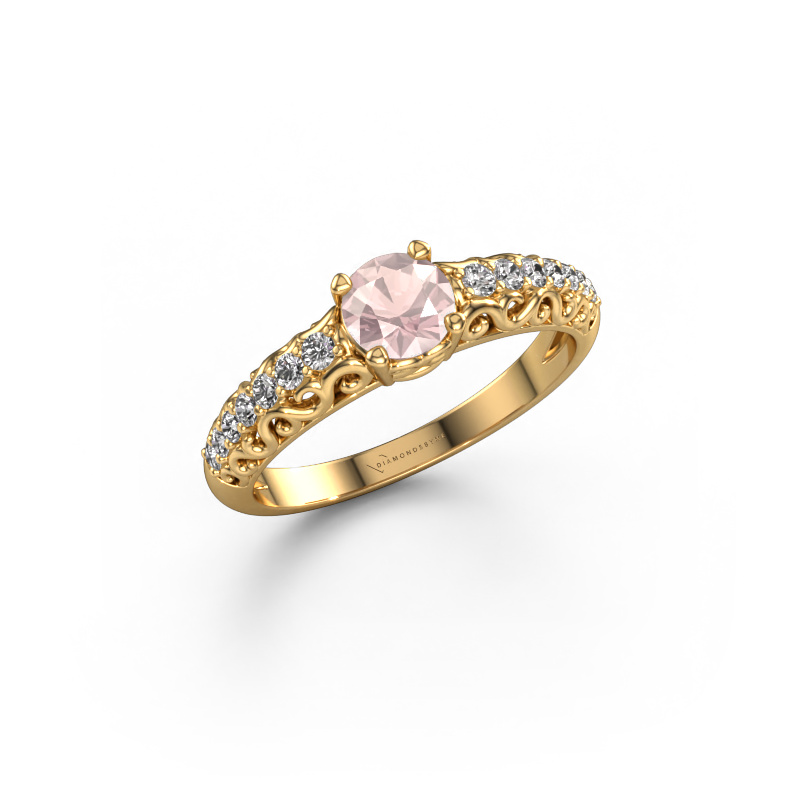 Image of Engagement ring Mellie 585 gold Morganite champagne 5 mm