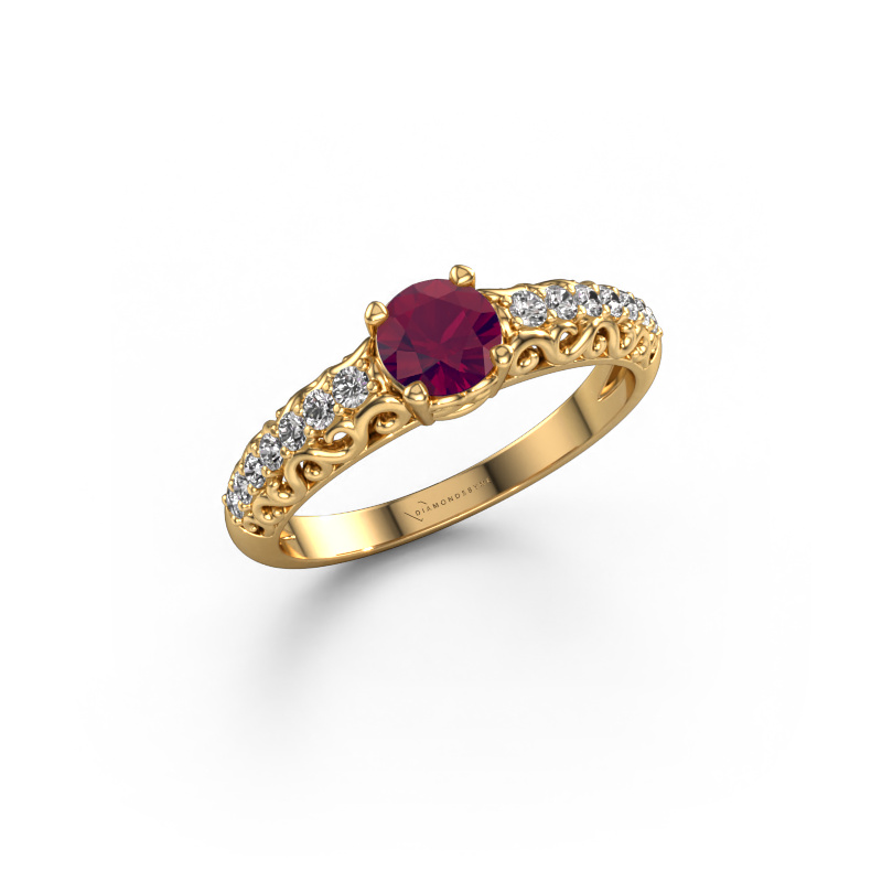 Image de Bague de fiançailles Mellie 585 or jaune Rhodolite 5 mm