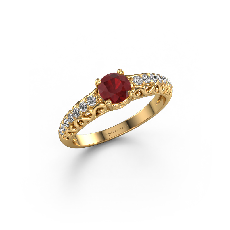 Image of Engagement ring Mellie 585 gold Ruby 5 mm