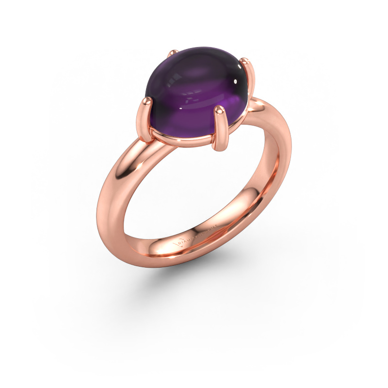 Immagine di Anello Melodee 585 oro rosa Ametista 10x8 mm