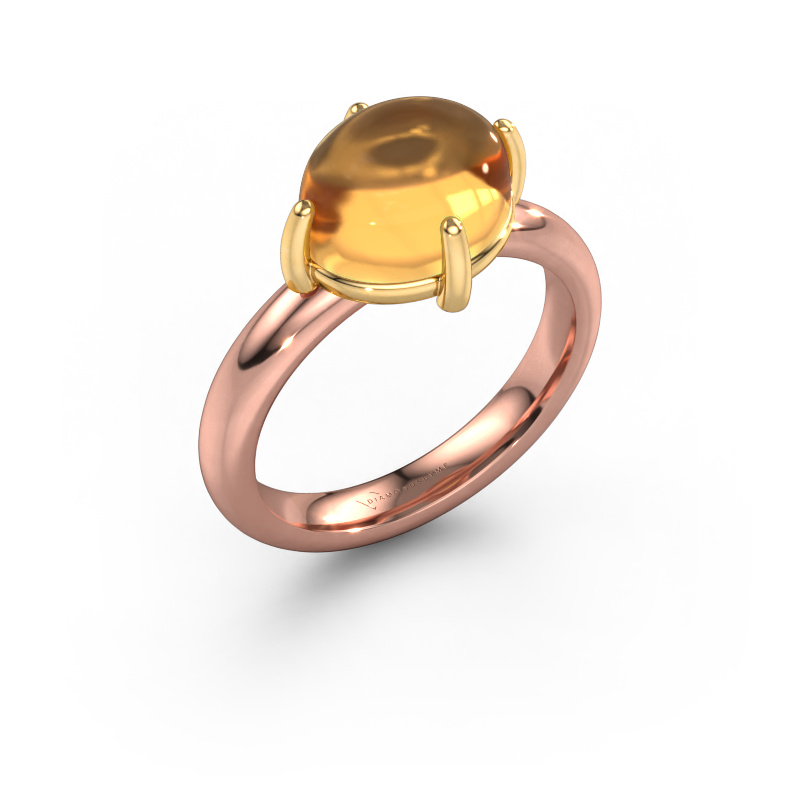 Image of Ring Melodee 585 rose gold Citrin 10x8 mm
