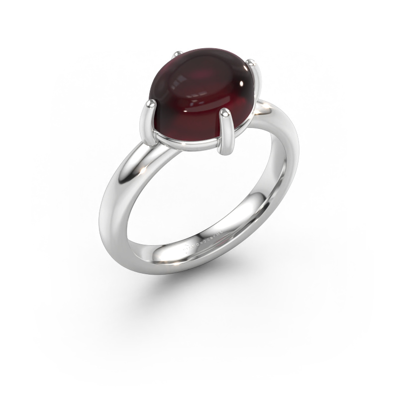 Bild von Ring Melodee 585 Weißgold Granat 10x8 mm