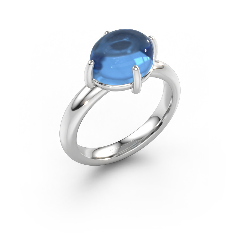 Immagine di Anello Melodee 585 oro bianco Topazio blu 10x8 mm