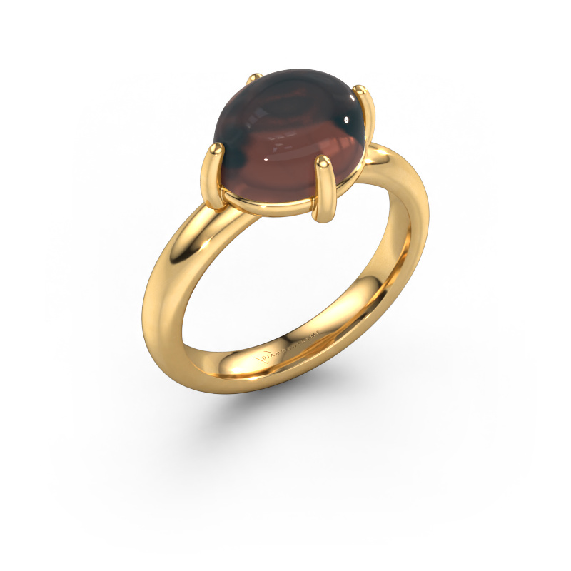 Image of Ring Melodee 585 gold Smokey quartz 10x8 mm