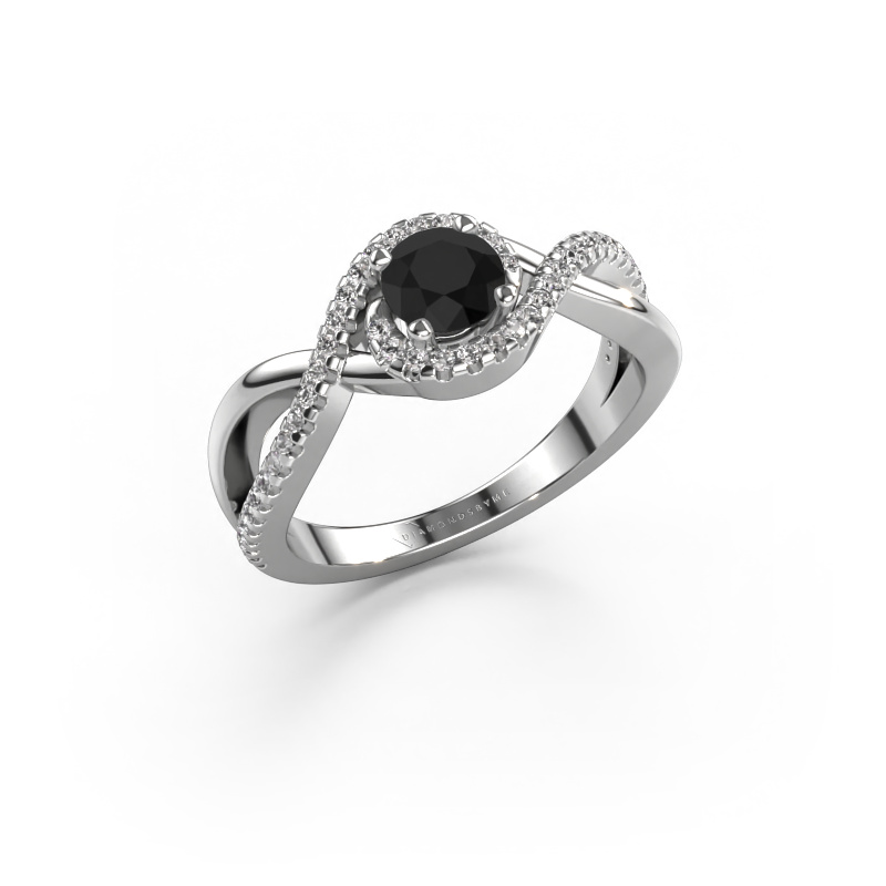 Bild von Verlobungsring Melody 950 Platin Schwarz Diamant 0.835 crt