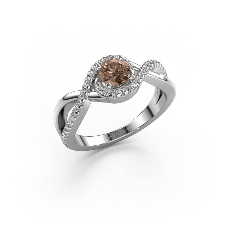 Bild von Verlobungsring Melody 585 Weißgold Braun Diamant 0.735 crt