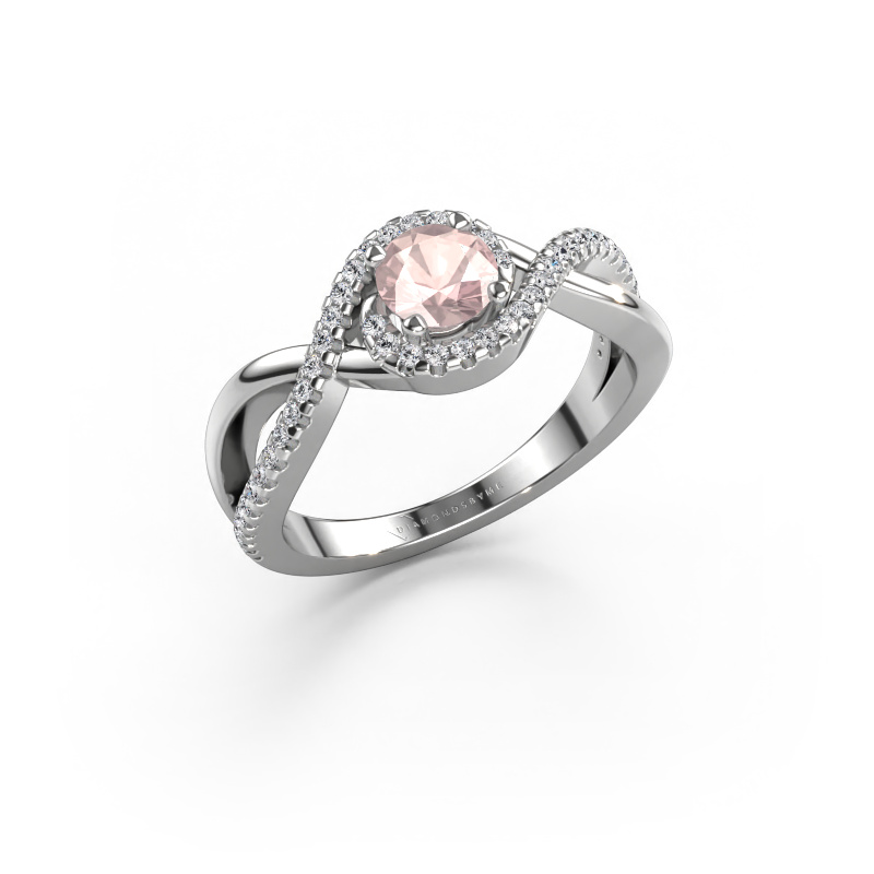Image of Engagement ring Melody 585 white gold Morganite champagne 5 mm