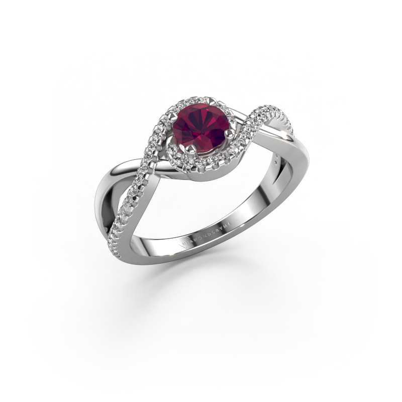 Bild von Verlobungsring Melody 950 Platin Rhodolit 5 mm