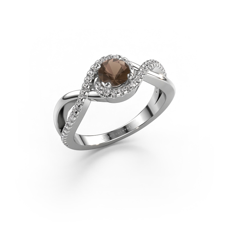 Image de Bague de fiançailles Melody 950 platine Quartz fumé 5 mm