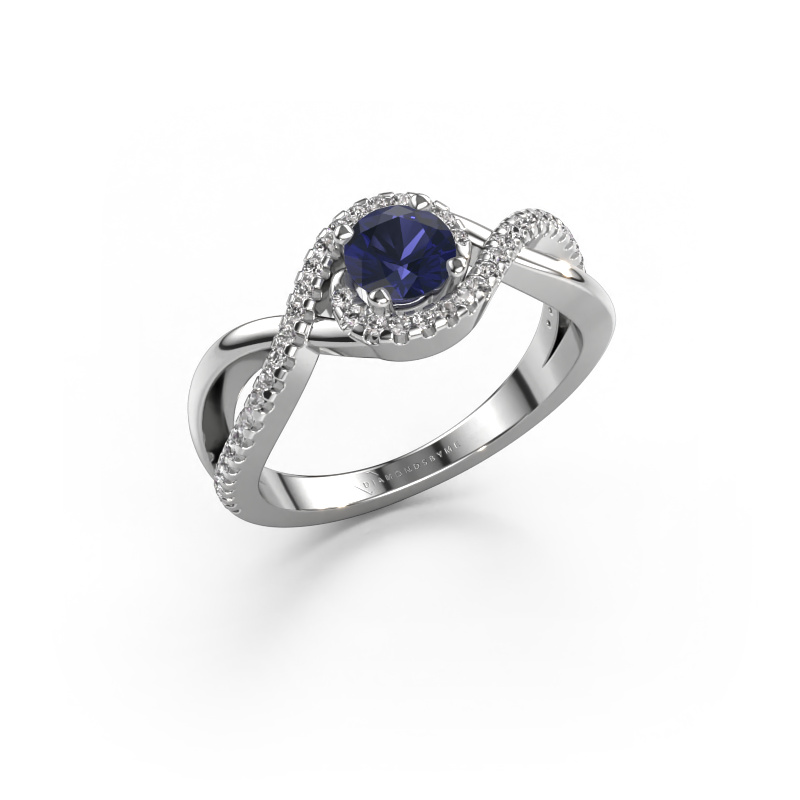 Bild von Verlobungsring Melody 585 Weißgold Saphir 5 mm