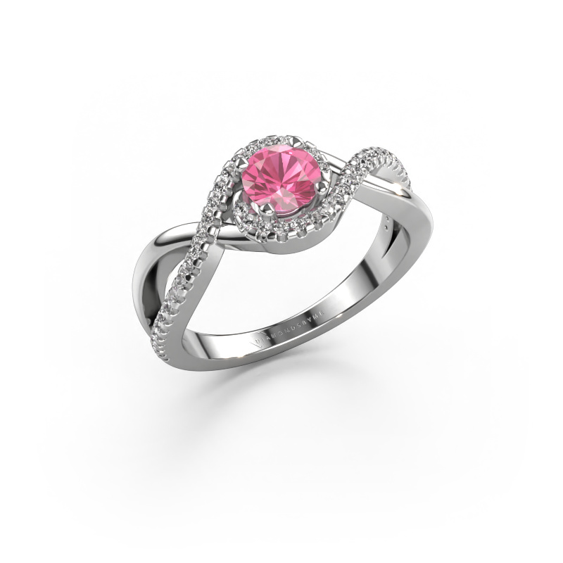 Bild von Verlobungsring Melody 585 Weißgold Pink Saphir 5 mm