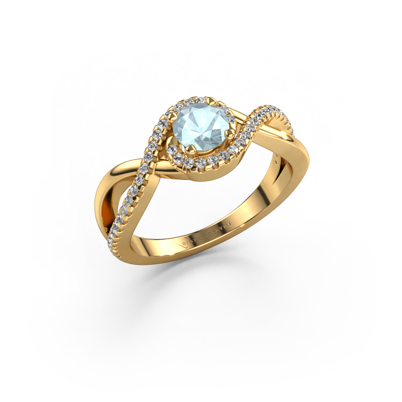 Image of Engagement ring Melody 585 gold Aquamarine 5 mm