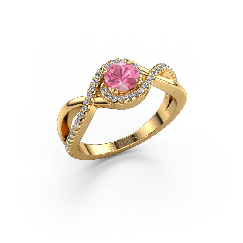 Image of Engagement ring Melody 585 gold Pink sapphire 5 mm