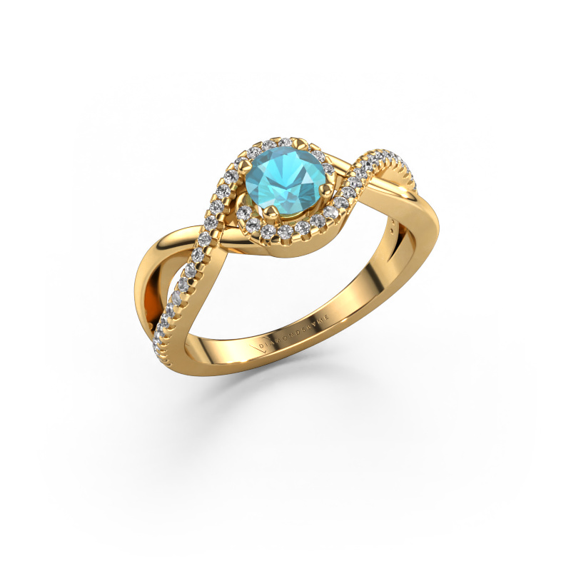Bild von Verlobungsring Melody 585 Gold Blau Topas 5 mm