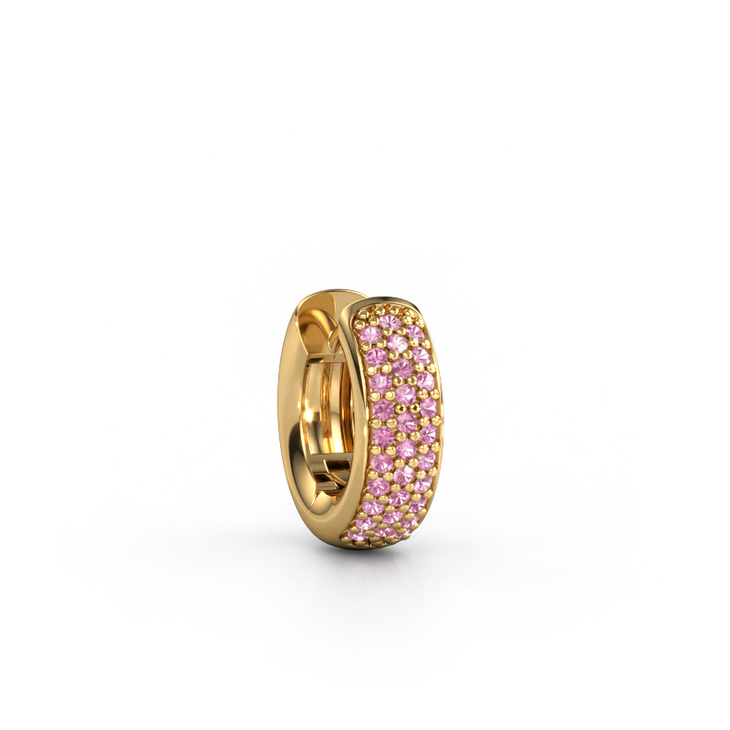 Image de Boucle d'oreille homme Mels 585 or jaune Saphir rose 1.1 mm