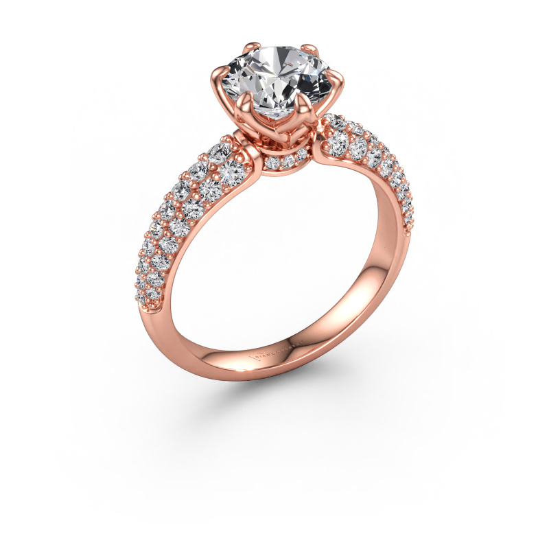 Afbeelding van Verlovingsring Meryl 585 rosé goud Diamant 2.186 crt