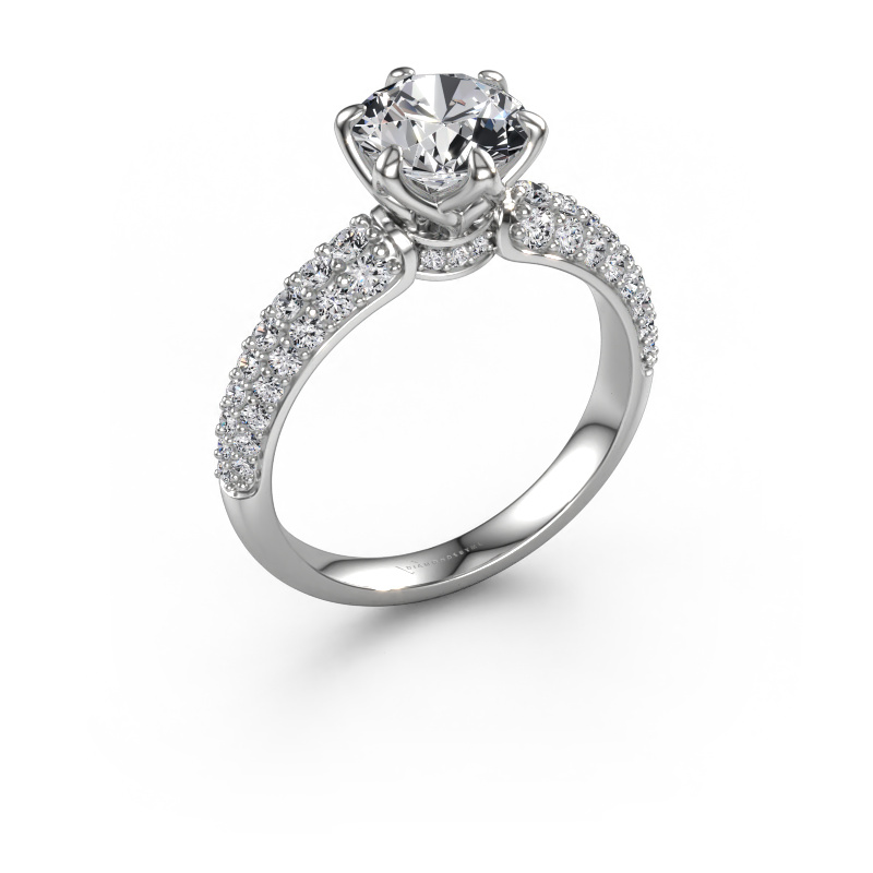 Image of Engagement ring Meryl 585 white gold Diamond 2.186 crt