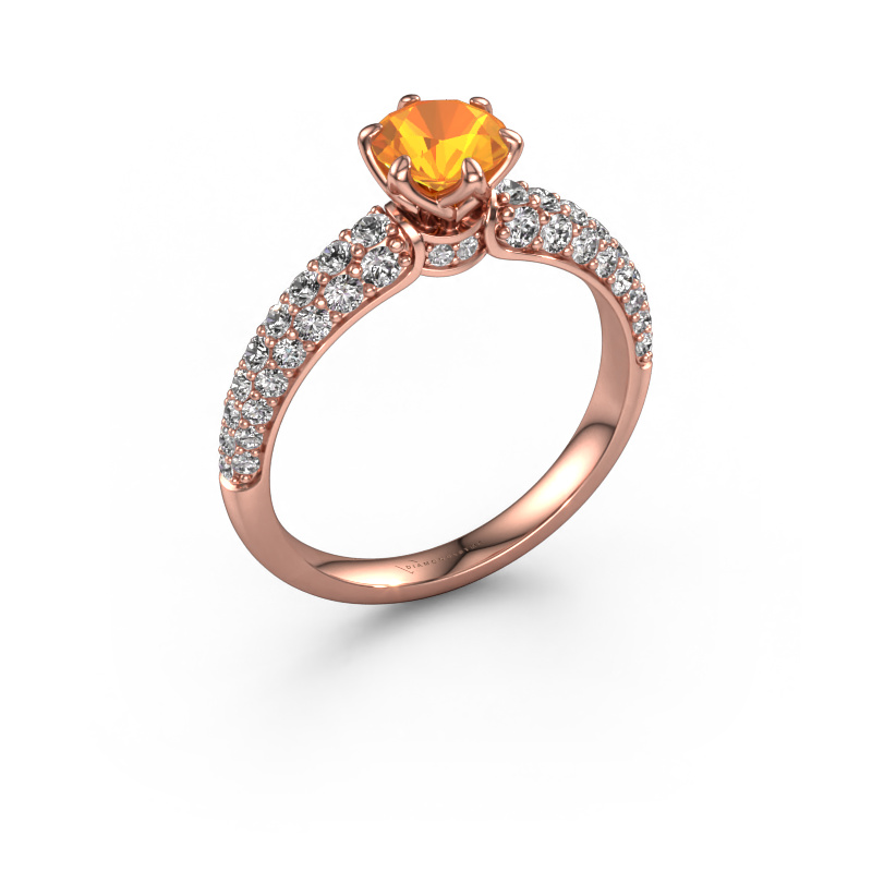 Image of Engagement ring Meryl 585 rose gold Citrin 5.7 mm