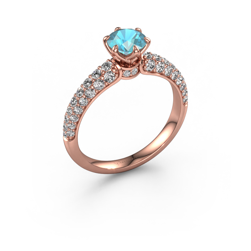 Bild von Verlobungsring Meryl 585 Roségold Blau Topas 5.7 mm