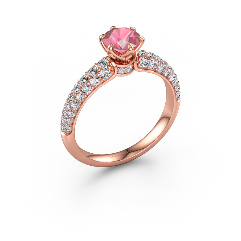 Afbeelding van Verlovingsring Meryl 585 rosé goud Toermalijn pink 5.7 mm