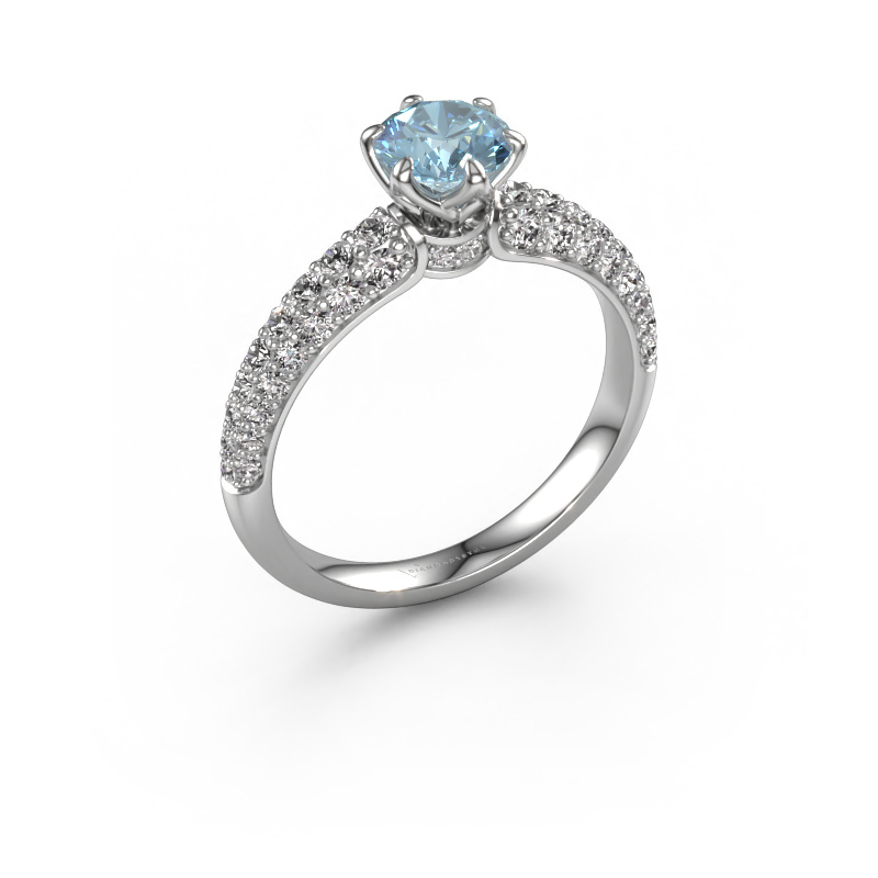 Image of Engagement ring Meryl 950 platinum Blue lab grown diamond 5.7 mm