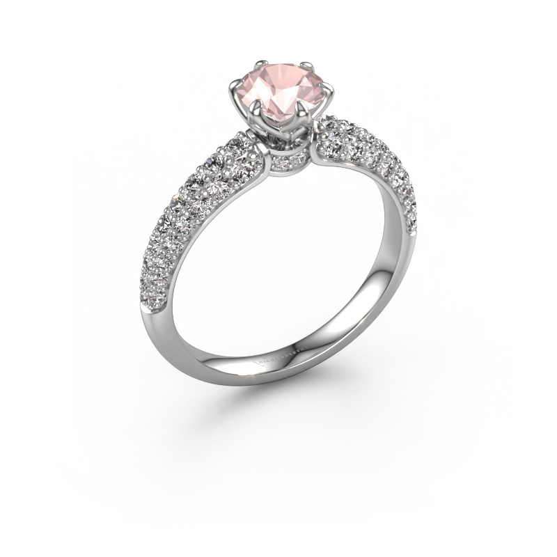 Image of Engagement ring Meryl 950 platinum Morganite champagne 5.7 mm