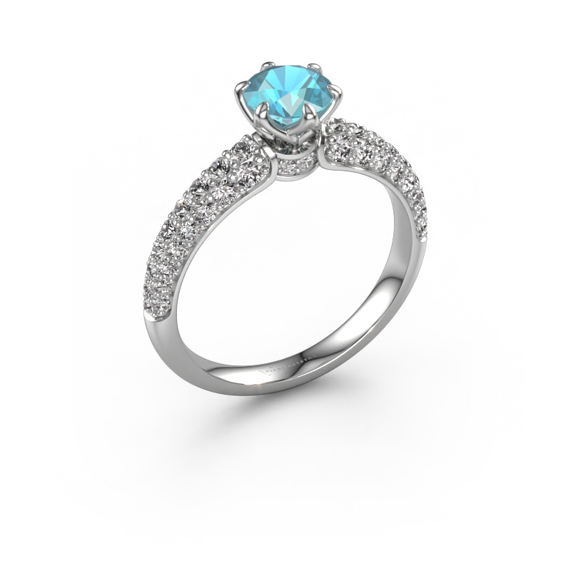 Image of Engagement ring Meryl 950 platinum Blue topaz 5.7 mm