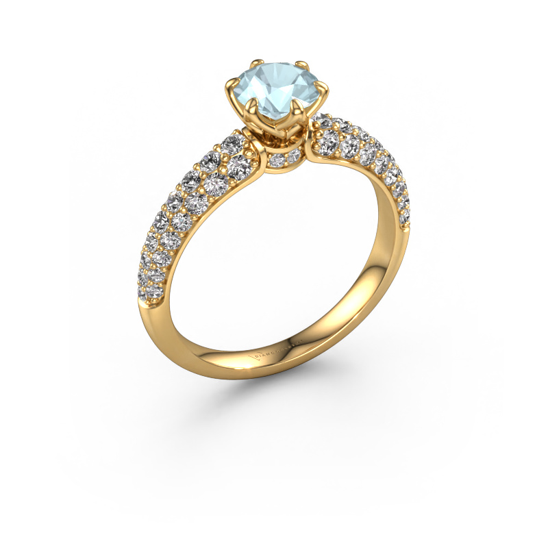 Image of Engagement ring Meryl 585 gold Aquamarine 5.7 mm