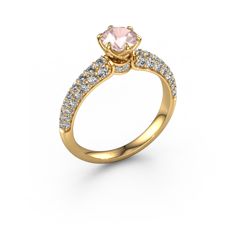 Image of Engagement ring Meryl 585 gold Morganite champagne 5.7 mm