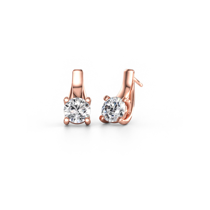 Image of Earrings Mia 1 585 rose gold Lab grown diamond 3.00 crt