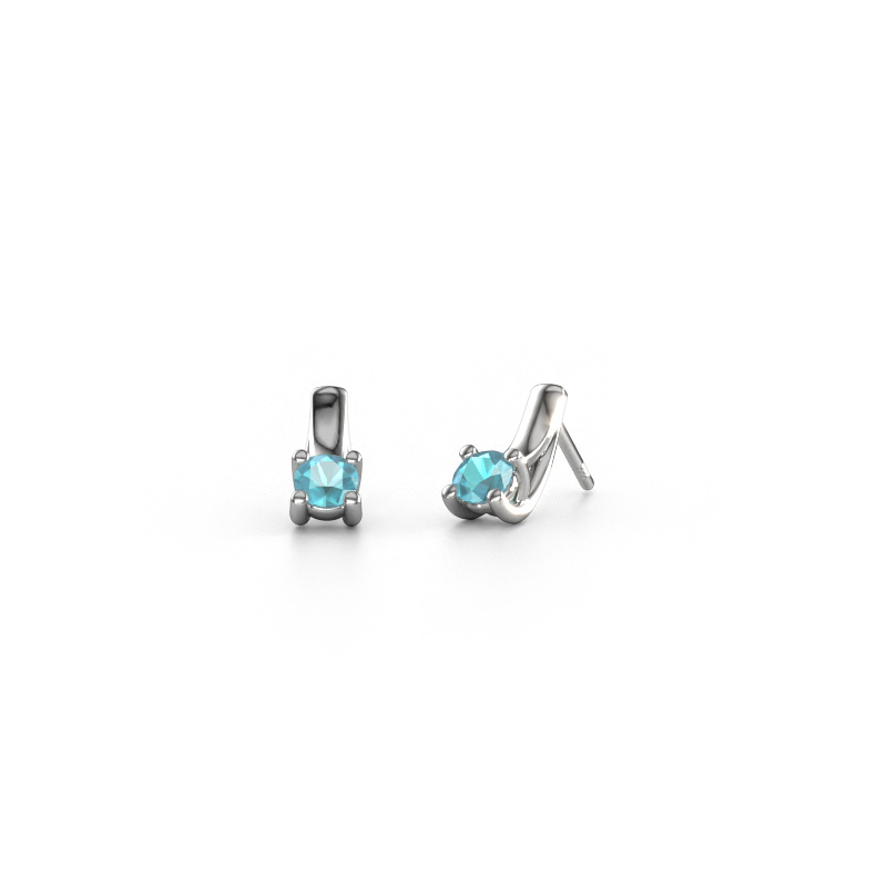Image of Earrings Mia 1 950 platinum Blue topaz 4.2 mm