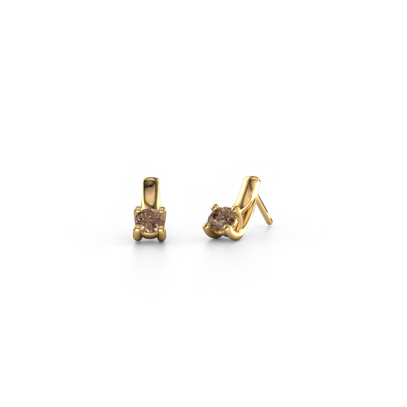 Image of Earrings Mia 1 585 gold Brown diamond 0.60 crt