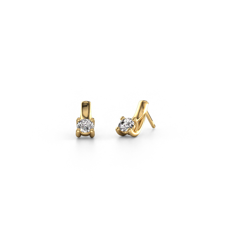Image de Boucles d'oreilles Mia 1 585 or jaune Diamant synthétique 0.60 crt