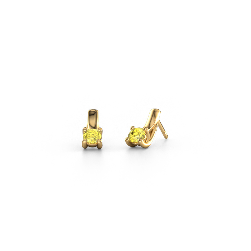 Image of Earrings Mia 1 585 gold Yellow lab grown diamond 4.2 mm
