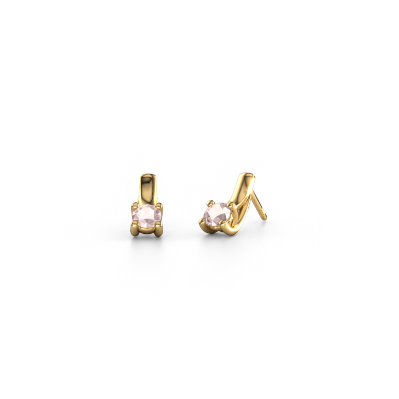 Image of Earrings Mia 1 585 gold Morganite champagne 4.2 mm