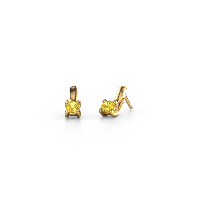 Image of Earrings Mia 1 585 gold Yellow sapphire 4.2 mm