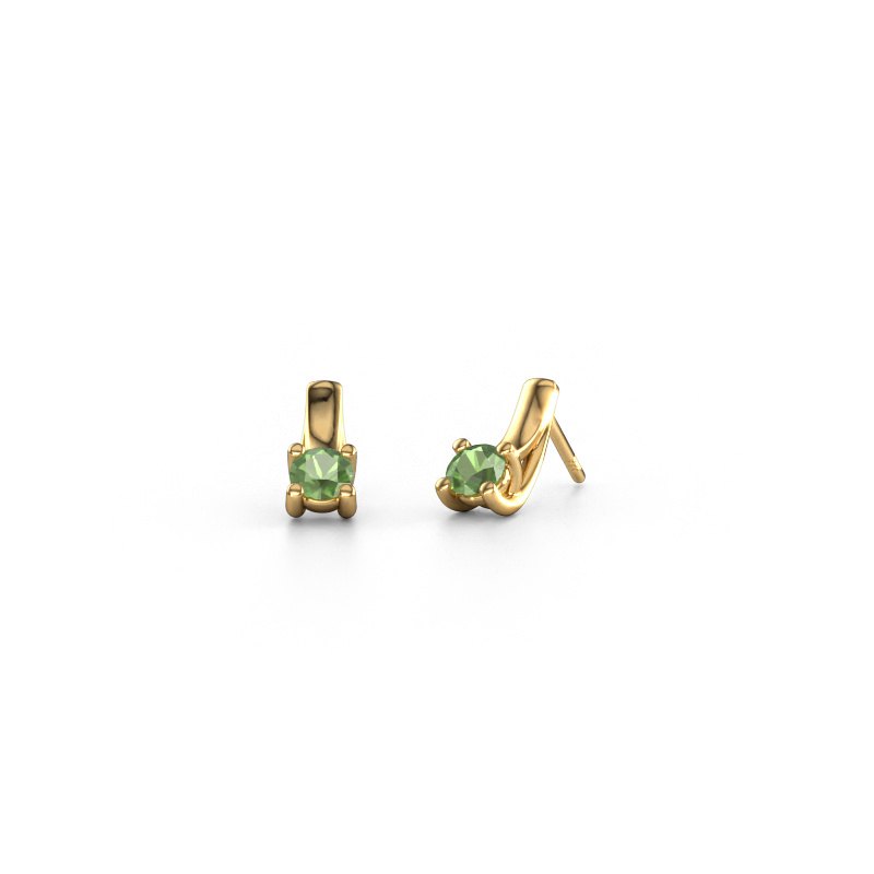 Image of Earrings Mia 1 585 gold Tourmaline green 4.2 mm
